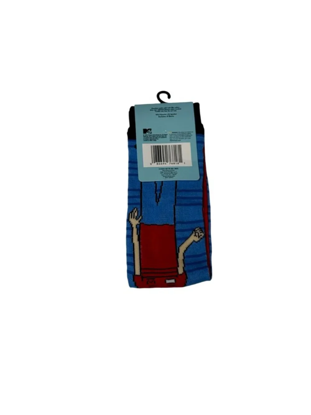 Beavis and Butt-Head Beavis Crew Socks Blue One Size MTV Cartoon NWT